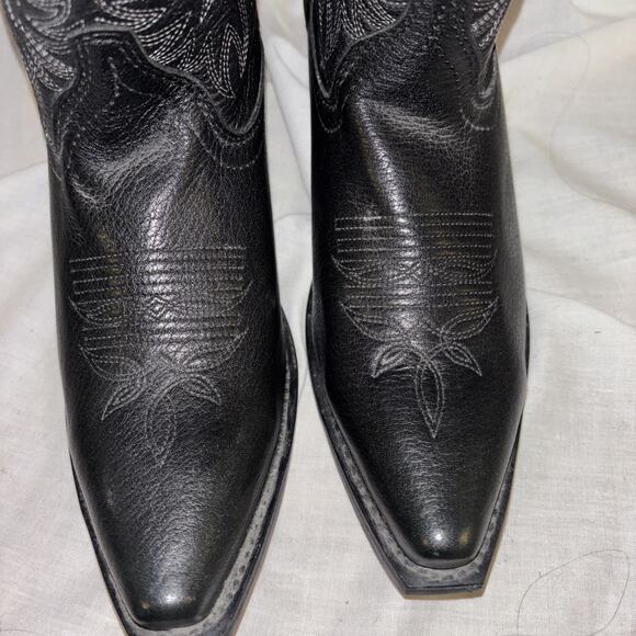 Masterson Boot-Womens Size 7 Wide Cowgirl Embroidered Western Black RB3431 - Picture 12 of 13
